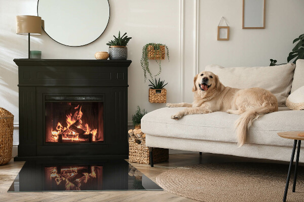 Pravokotna kaljeno steklo za kamin Barva črna