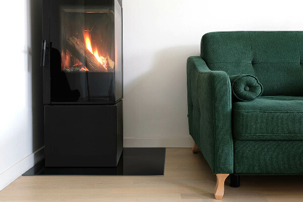 Pravokotna kaljeno steklo za kamin Barva črna