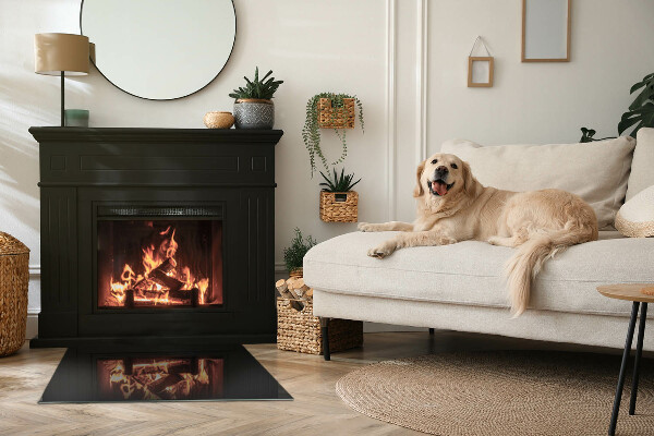 Pravokotna kaljeno steklo za kamin Barva črna