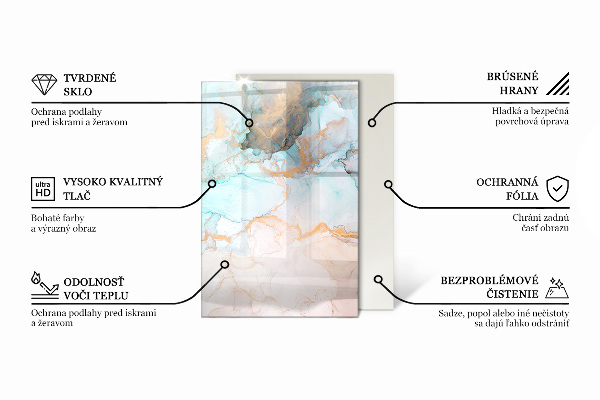 Pravokotna podložna plošča za kamin Barva siva