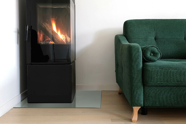 Pravokotna steklo za kamin Barva Svetlo zelena