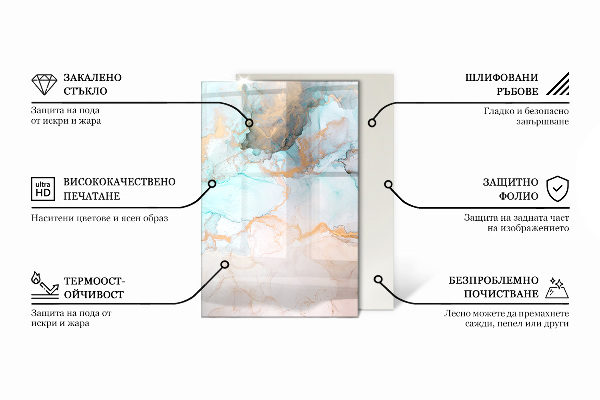 Pravokotna steklo za kamin Barva bela
