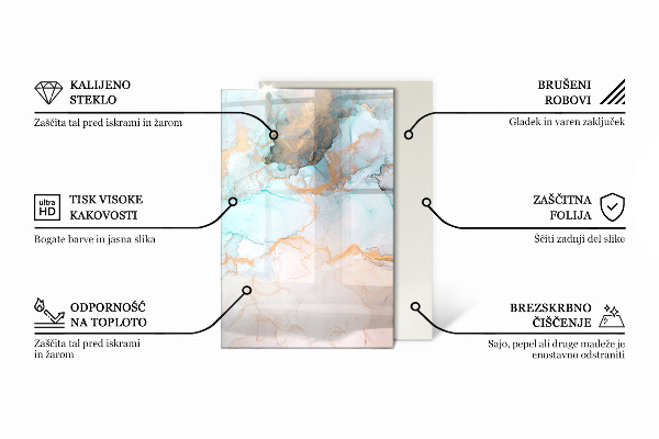 Pravokotna steklo za kamin Barva bela