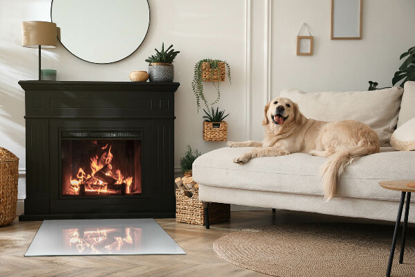 Pravokotna steklo za kamin Barva bela