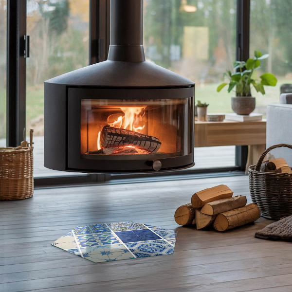 Šesterokotna steklo za pod kamin Vzorci keramičnih ploščic