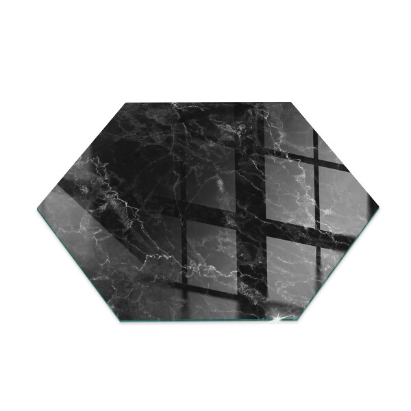 Šesterokotna podložno steklo za kamin Eleganten marmorni vzorec