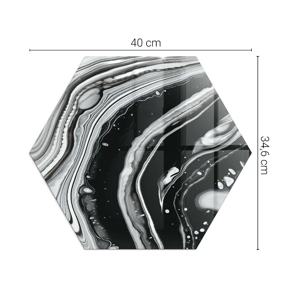 Šesterokotna podložno steklo za kamin Abstraktni valovi in ​​črte
