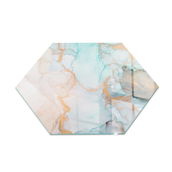 Šesterokotna podložno steklo za kamin Abstraktni tekoči vzorec
