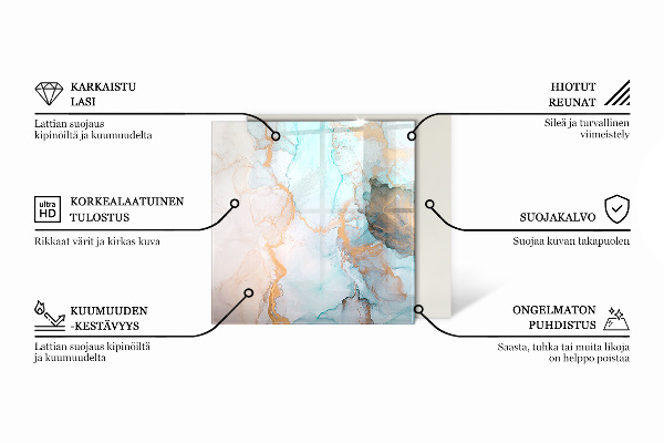 Šesterokotna steklena podložna plošča za kamin Slonokoščena barva