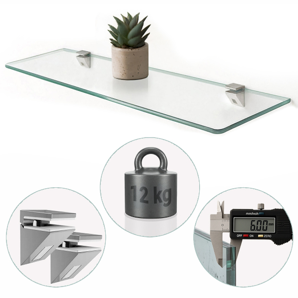 Steklena polica za pod ogledalo 60x13 cm