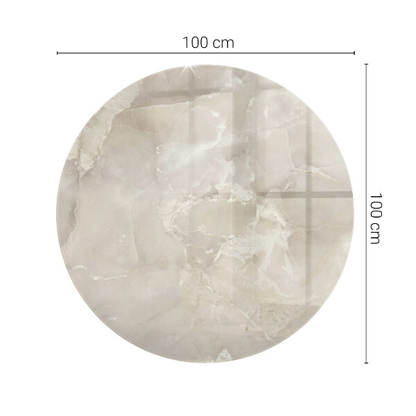 Okrogla steklena mizna plošča Marmorni vzorec