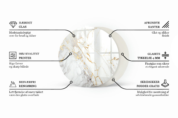 Steklena mizna plošča z natisom Mozaikasti ornamenti