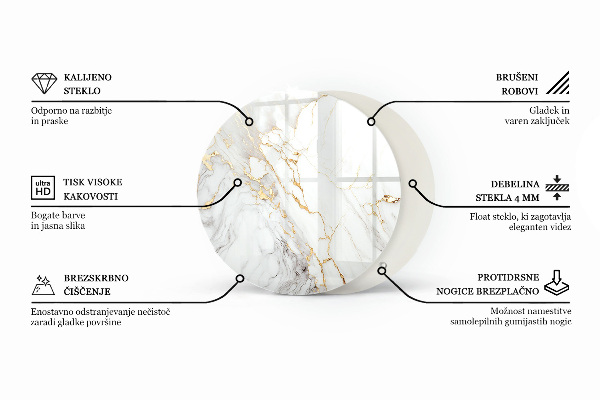Steklena mizna plošča z natisom Vzorec naravnega lesa in smole