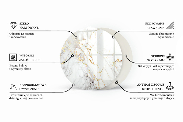 Steklena mizna plošča z natisom Vzorec naravnega kamna