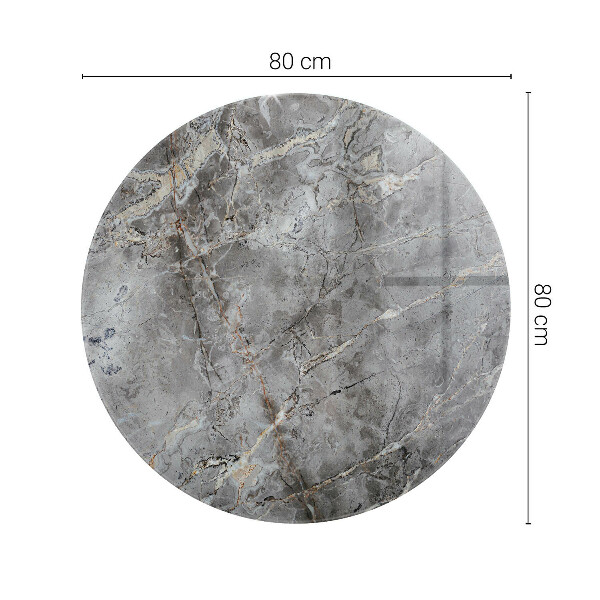 Okrogla steklena mizna plošča Vzorec, navdihnjen z marmorjem