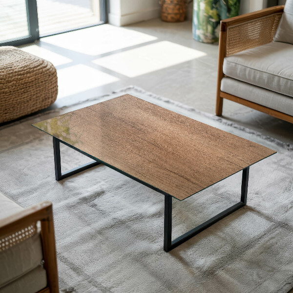 Dekorativna steklena mizna plošča z natisom Eleganten leseni motiv