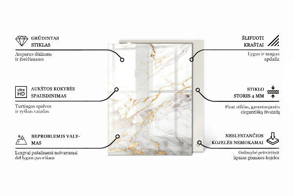 Dekorativna steklena mizna plošča z natisom Eleganten leseni motiv