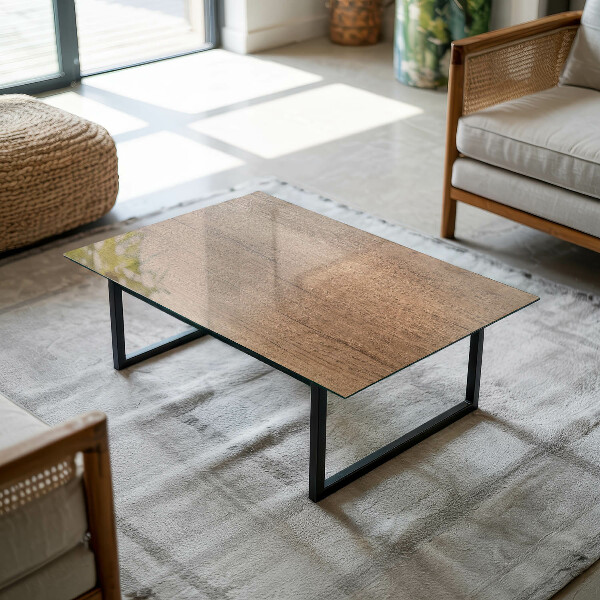 Dekorativna steklena mizna plošča z natisom Eleganten leseni motiv