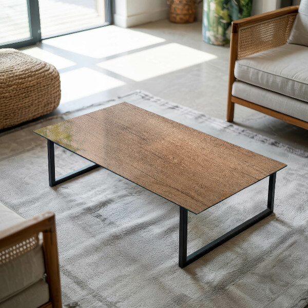 Dekorativna steklena mizna plošča z natisom Eleganten leseni motiv