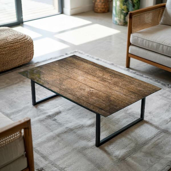 Pravokotna steklena mizna plošča Leseni panelni vzorec