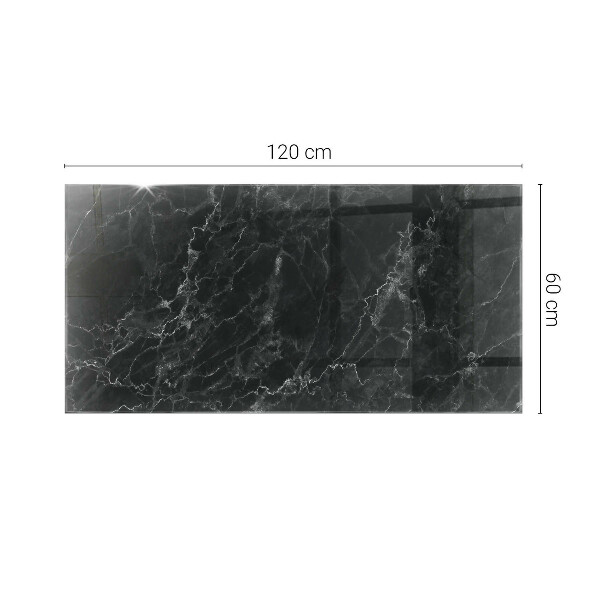 Pravokotna steklena mizna plošča z natisom Vzorec marmorja z žilami