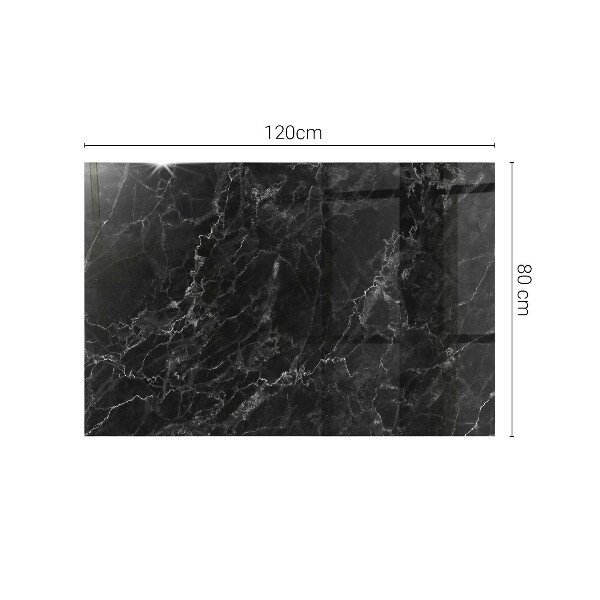 Pravokotna steklena mizna plošča z natisom Vzorec marmorja z žilami