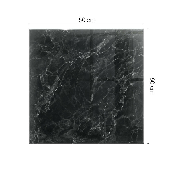 Pravokotna steklena mizna plošča z natisom Vzorec marmorja z žilami