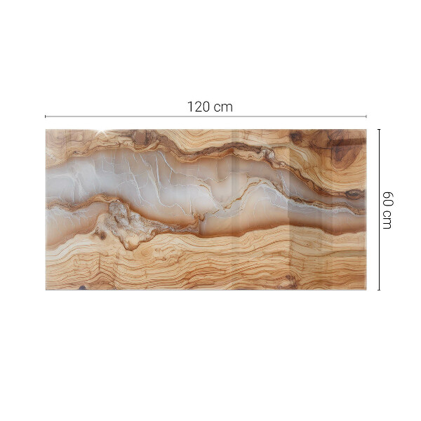 Dekorativna steklena mizna plošča z natisom Vzorec naravnega lesa in smole
