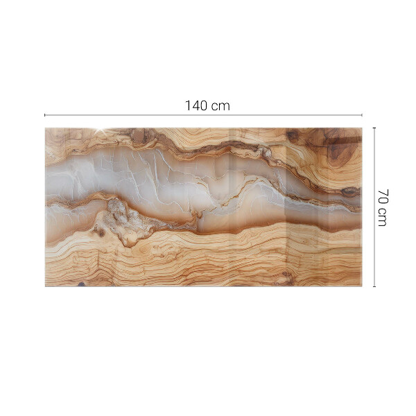 Dekorativna steklena mizna plošča z natisom Vzorec naravnega lesa in smole