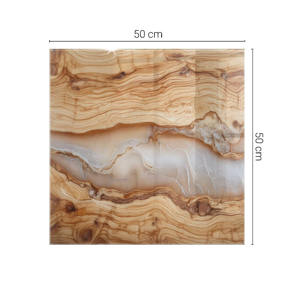 Dekorativna steklena mizna plošča z natisom Vzorec naravnega lesa in smole