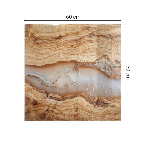 Dekorativna steklena mizna plošča z natisom Vzorec naravnega lesa in smole
