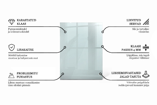 Pravokotna steklena mizna plošča prozoren