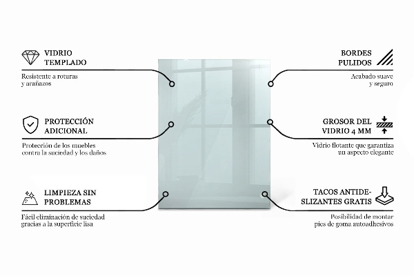 Pravokotna steklena mizna plošča prozoren