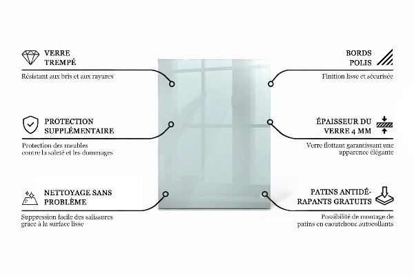 Pravokotna steklena mizna plošča prozoren