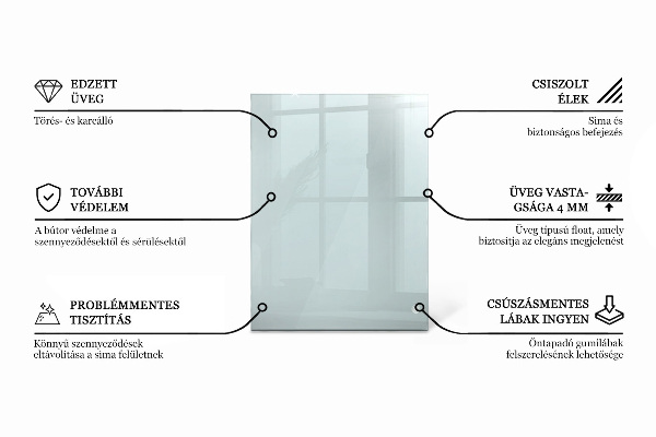 Pravokotna steklena mizna plošča prozoren