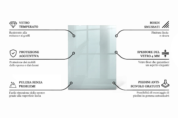 Pravokotna steklena mizna plošča prozoren