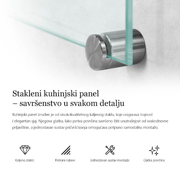 Stenska obloga za kuhinjo prozoren 100x30 cm