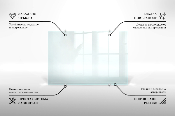 Stenska plošča za kuhinjo prozoren 100x70 cm