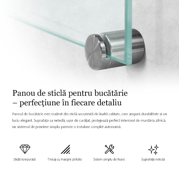 Stenska plošča za kuhinjo prozoren 80x60 cm